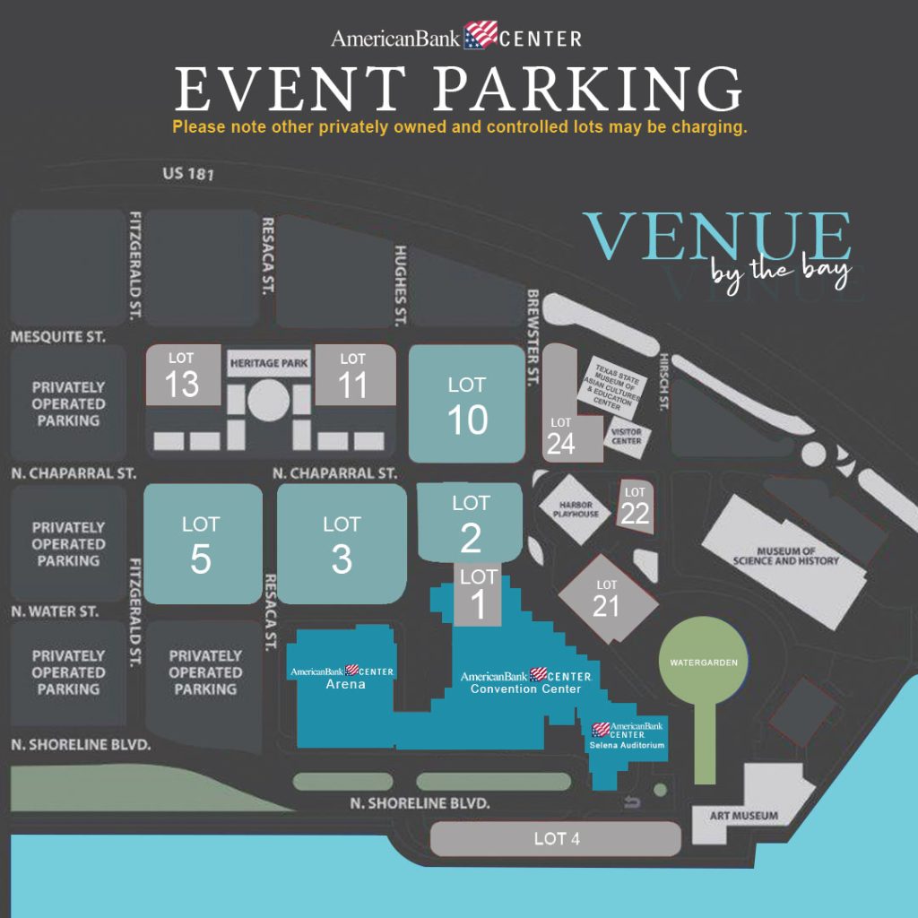 American Bank Center Parking Map