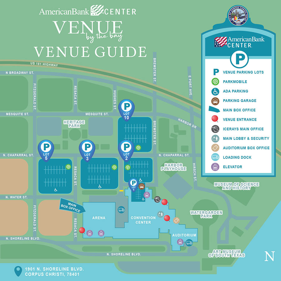 Event Parking Map American Bank Center
